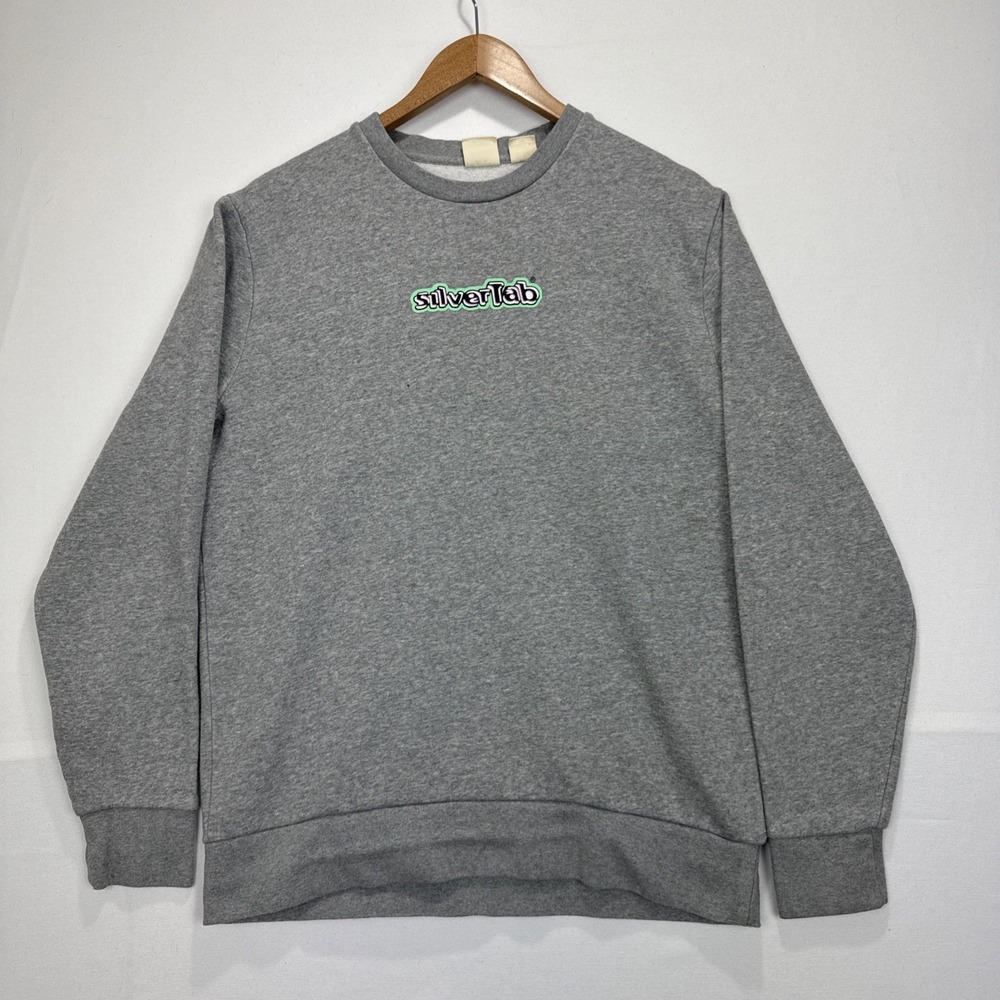 Levis SilverTab Sweatshirt Mens M Gray Crewneck Pullover Fleece Lined Graphic‎